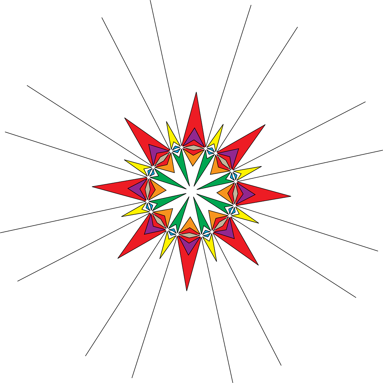 Kaleidoscope Mandala Colors Png Image - Kaleidoscope Vector Free Clipart (1280x1280), Png Download
