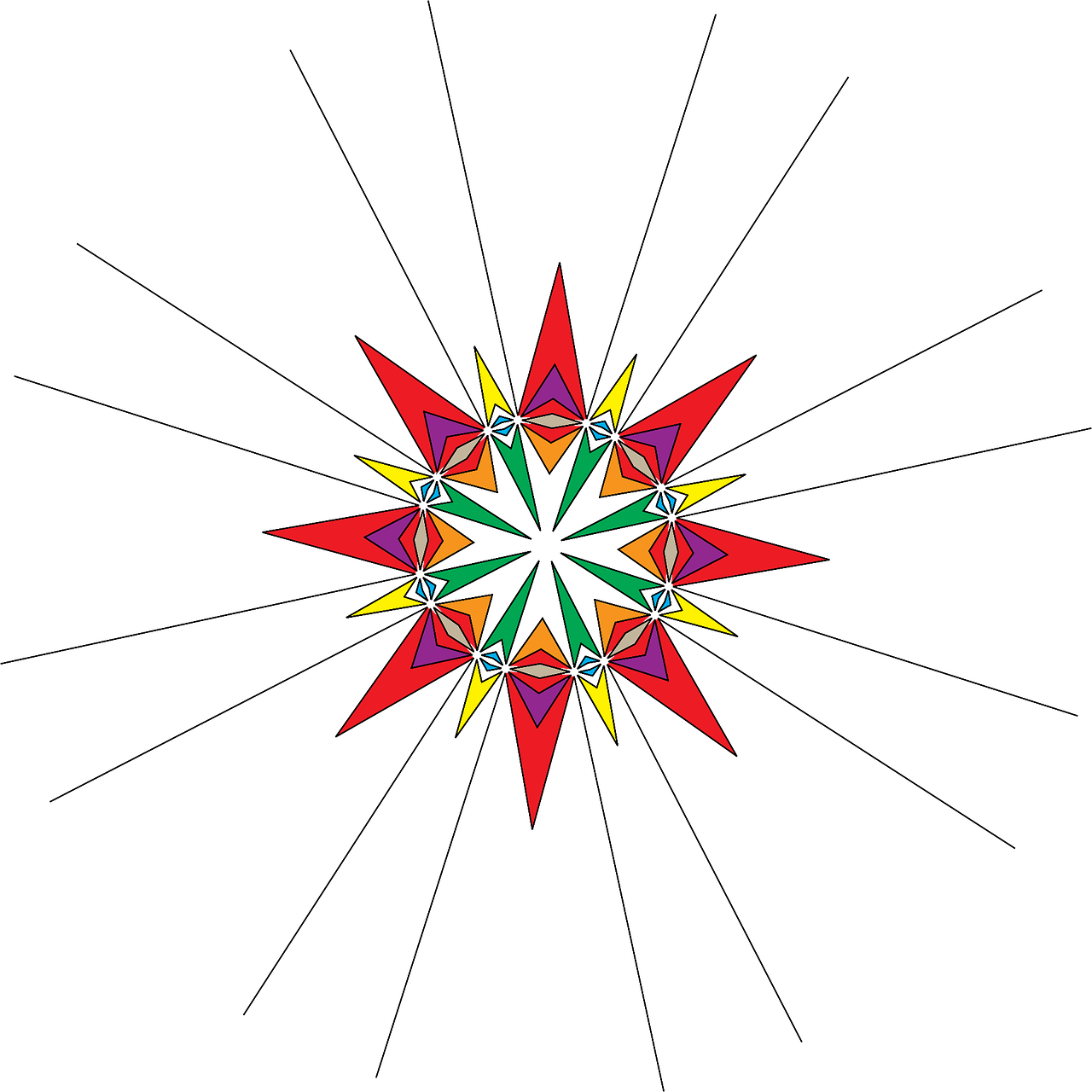 Kaleidoscope Mandala Colors Png Image - Kaleidoscope Vector Free Clipart (1280x1280), Png Download