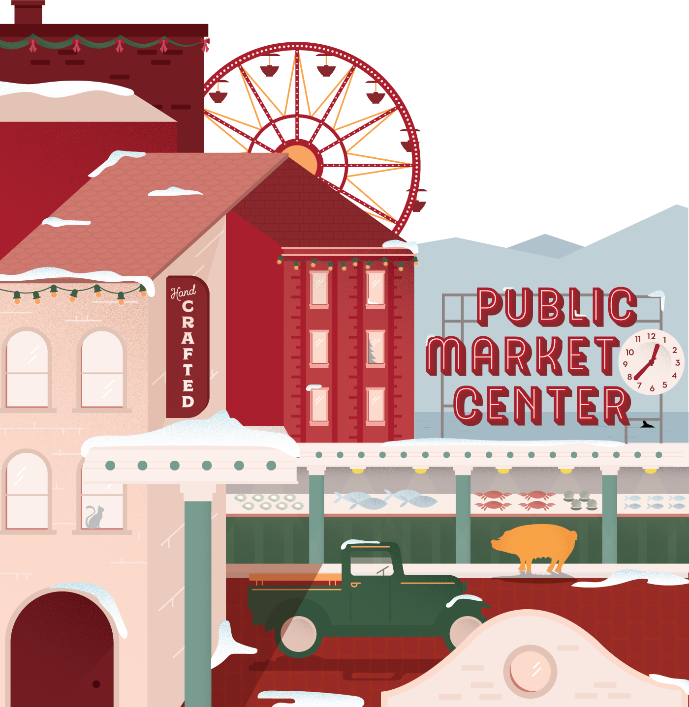 Ferris Wheel Clipart (1400x1438), Png Download