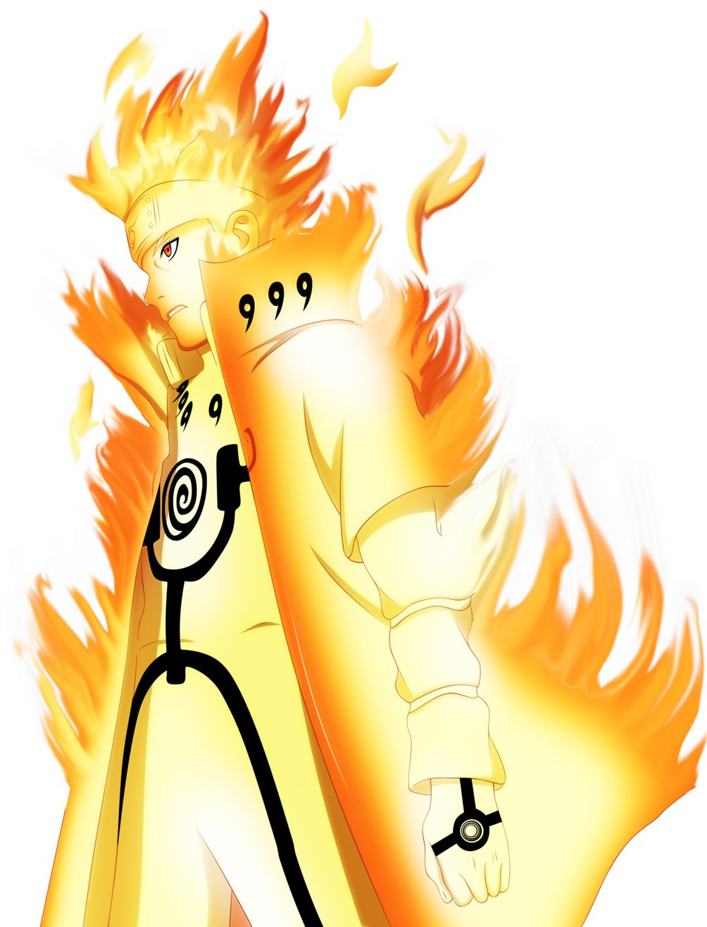 #naruto #narutouzumaki #kurama #anime #ninetailedfox - Naruto Minato Bijuu Mode Clipart (1024x1362), Png Download