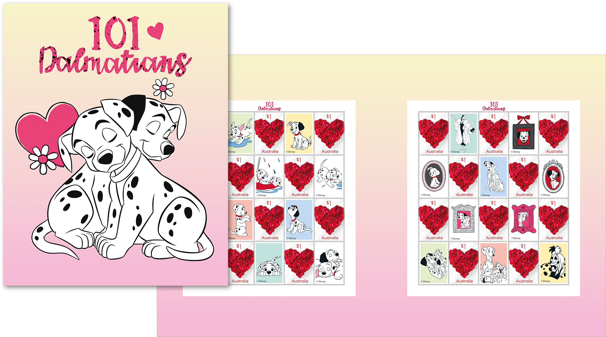 101 Dalmations Stamp Pack - Greeting Card Clipart (2400x1350), Png Download