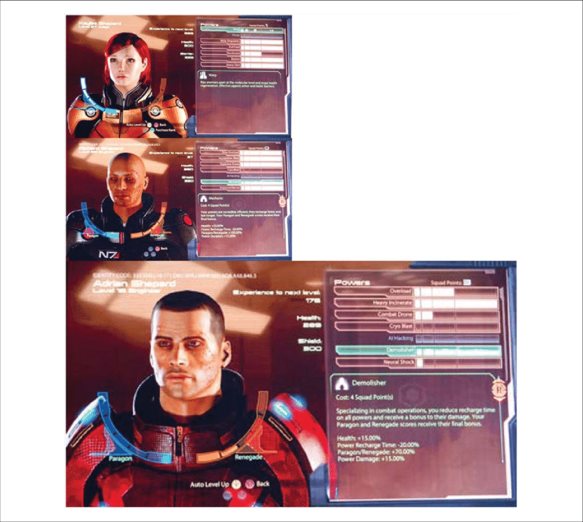 Portraits Of Three Different Versions Of Commander - Mass Effect 2 Clipart (850x761), Png Download