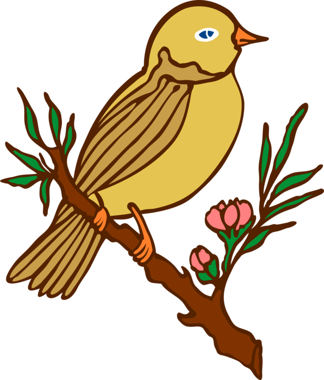 Lovebird Goose Cockatiel Poetry - Bird Drawing With Flower Clipart (640x750), Png Download