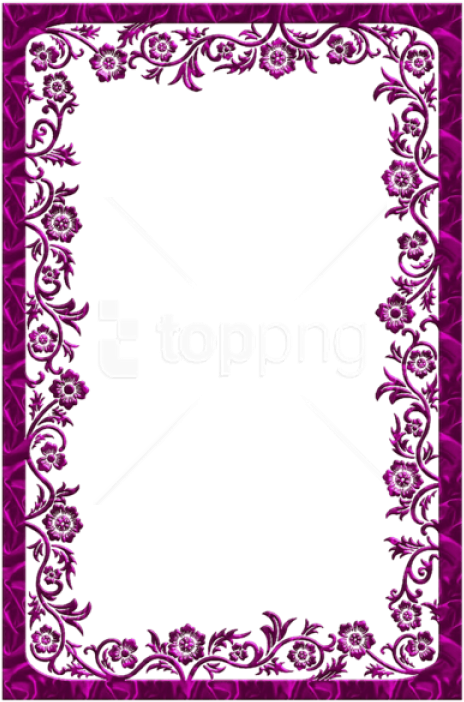 Free Png Large Dark Pink Transparent Frame Background - Blue Floral Borders And Frames Clipart (480x720), Png Download