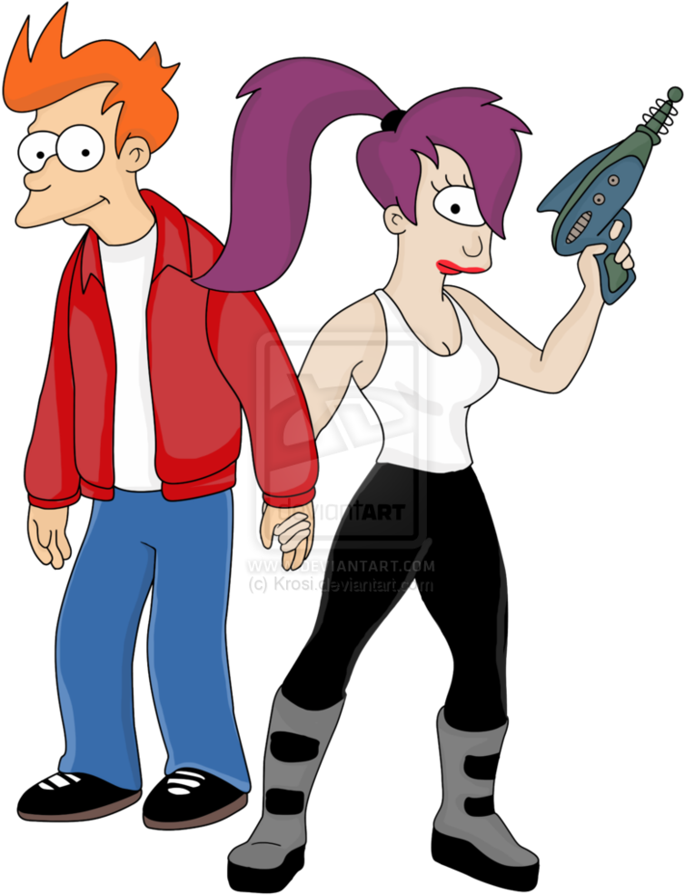 Leela And Fry - Futurama Fry Leela And Bender Clipart (774x1031), Png Download