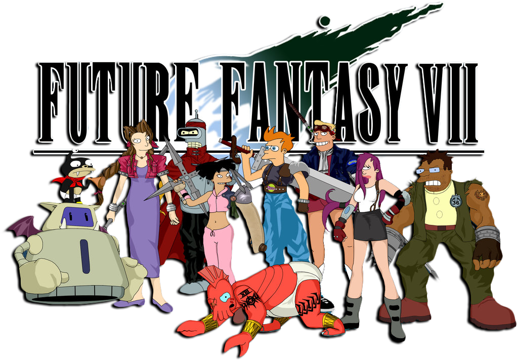 Noog Corner Final Fantasy 7 Vii Futurama Future - Futurama Final Fantasy Clipart (1024x745), Png Download