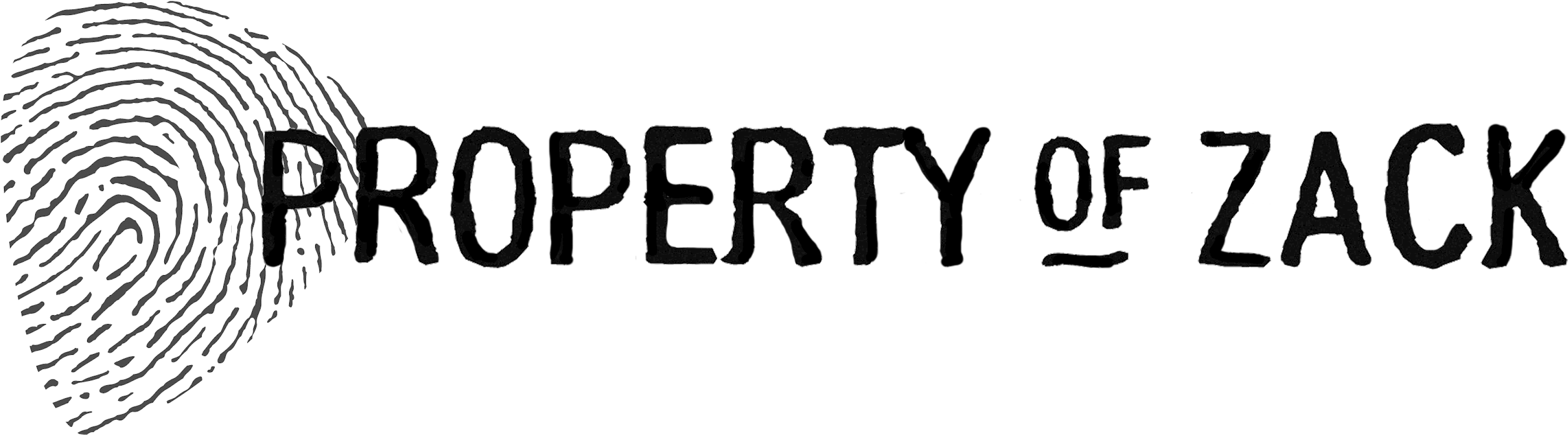 Propertyofzack “ - Calligraphy Clipart (3479x1000), Png Download