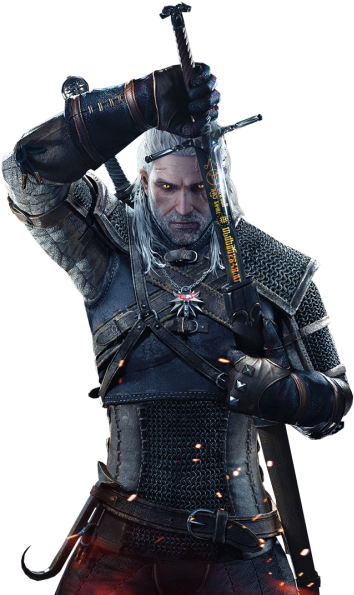 The Witcher Geralt - Witcher 3 Geralt Png Clipart (624x600), Png Download