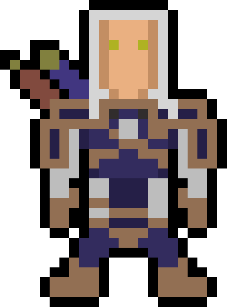 [cc]witcher Geralt Pixel Art Experiment - Imagenes De Superheroes En Cuadricula Clipart (737x993), Png Download