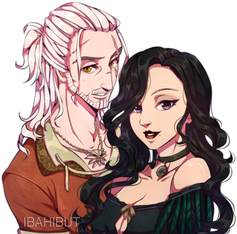 “papa Geralt & Mama Yennefer - Геральт И Йеннифер 1080 Clipart (821x821), Png Download