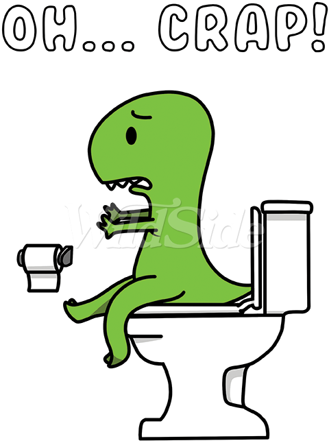 T-rex On Toilet - Cartoon Clipart (675x675), Png Download