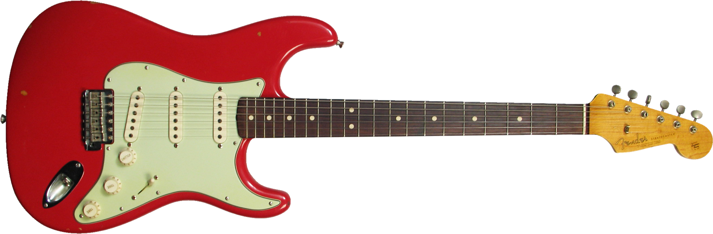Fender 50s Stratocaster Fiesta Red Clipart (2400x803), Png Download