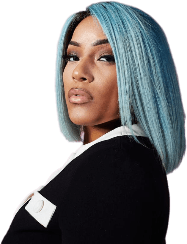 Stefflon Don Blue Hair Clipart (758x1022), Png Download