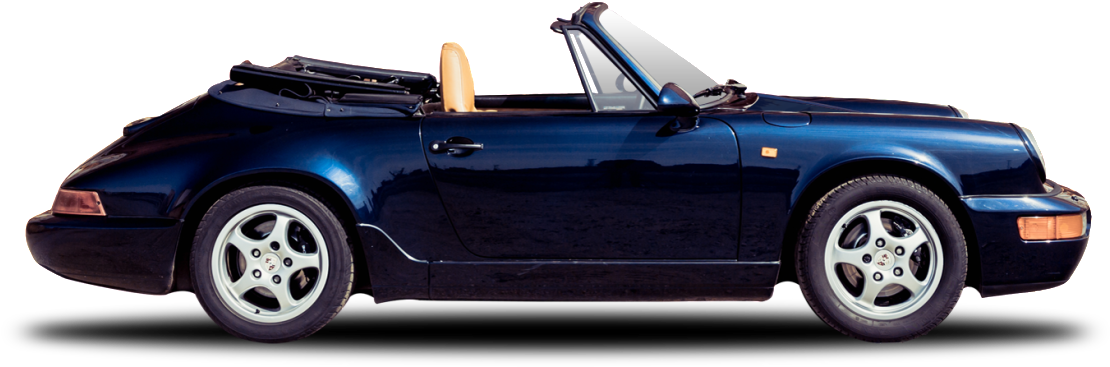 Porsche 911 Carrera 4 Cabrio - Porsche 964 Cabriolet Side View Clipart (1109x420), Png Download