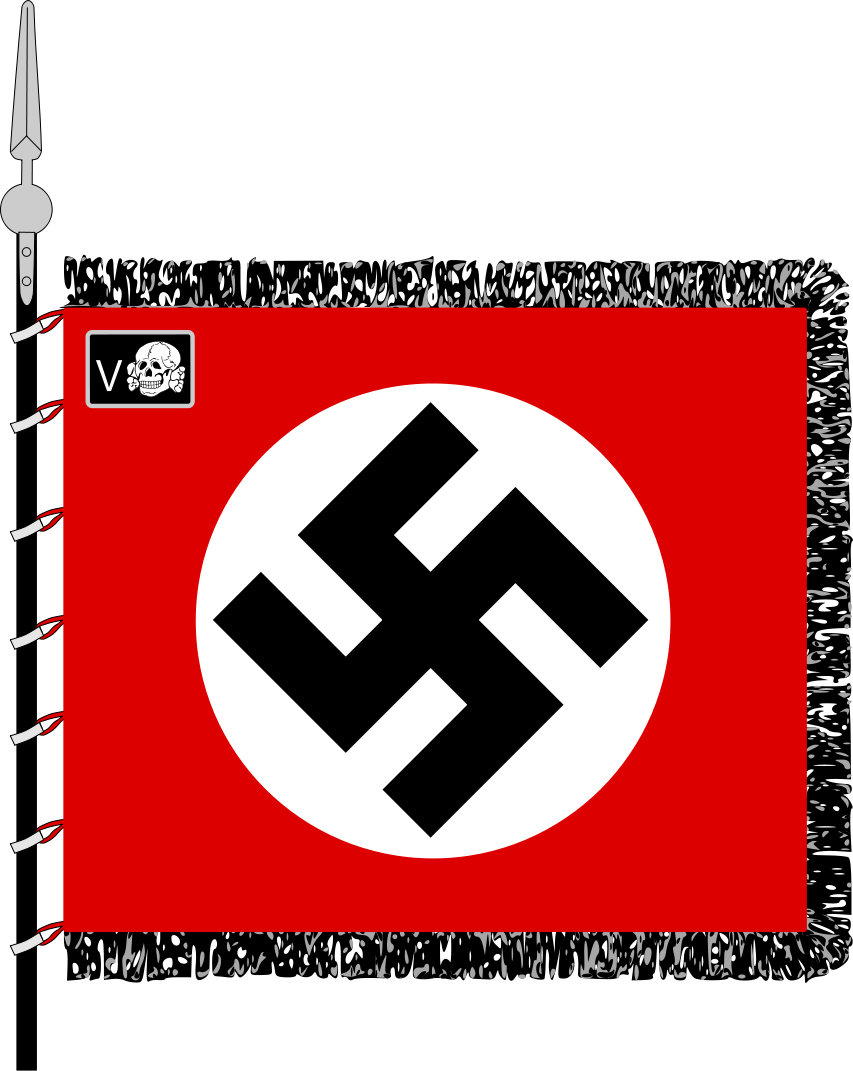 Ss Totenkopf Sturmbannfahne - Germany Flag 1930 1940 Clipart (853x1071), Png Download