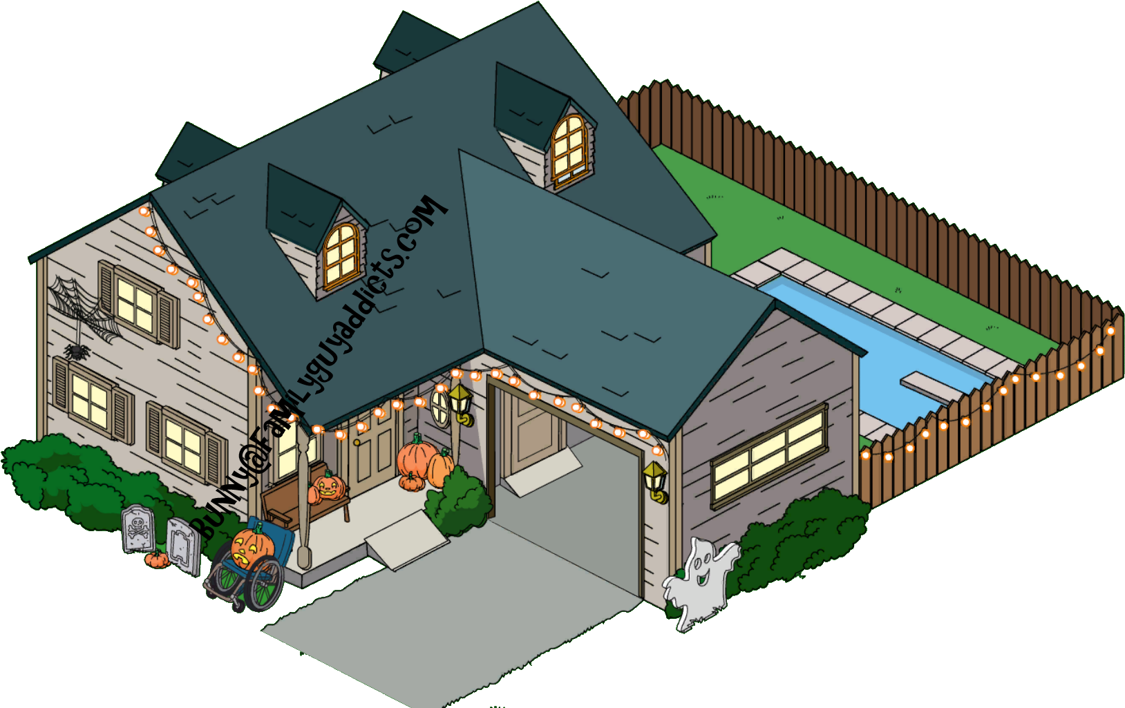Swanson House Halloween Decorations - Family Guy Joe Swanson House Clipart (1660x1049), Png Download