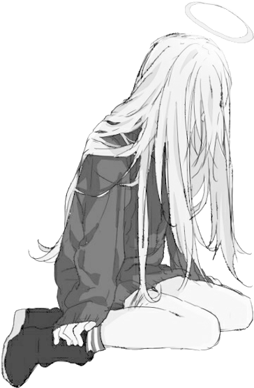 Anime Girl Sad Png Clipart (500x615), Png Download