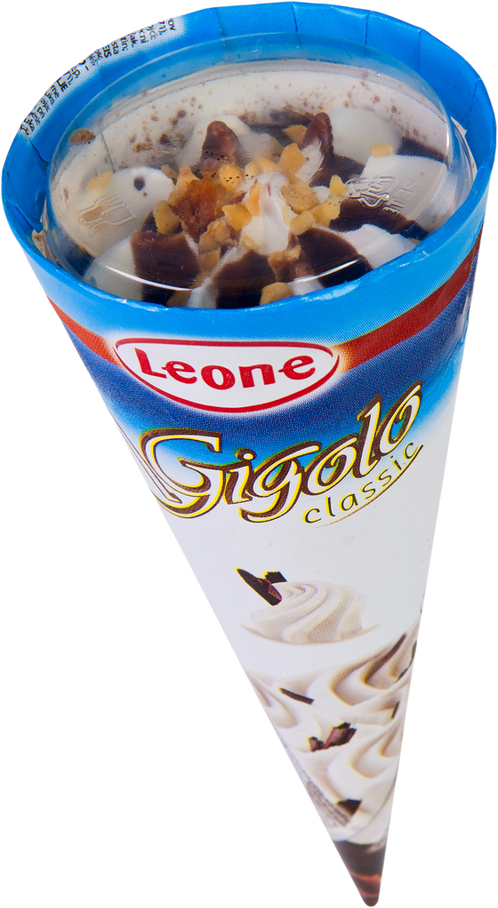 Classic Ice Cream Cone Has A Delicious Vanilla Flavour - Gelato Clipart (498x908), Png Download