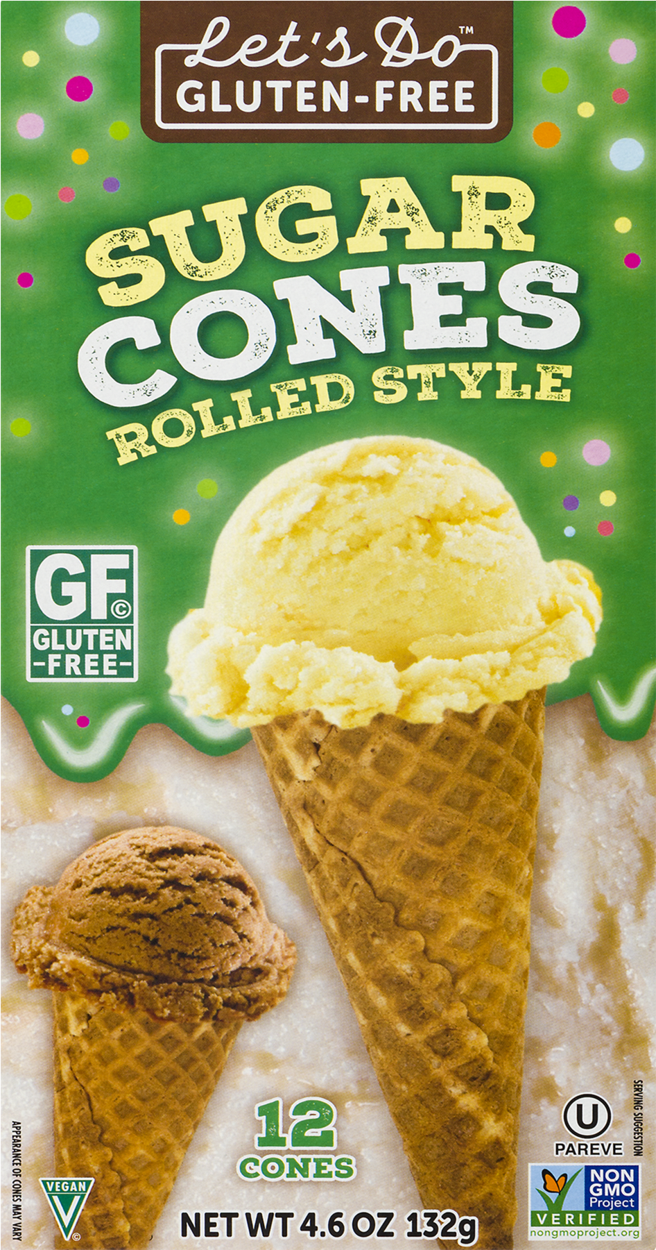 Gluten Free Sugar Cones - Gluten Free Ice Cream Cones Clipart (1800x1800), Png Download