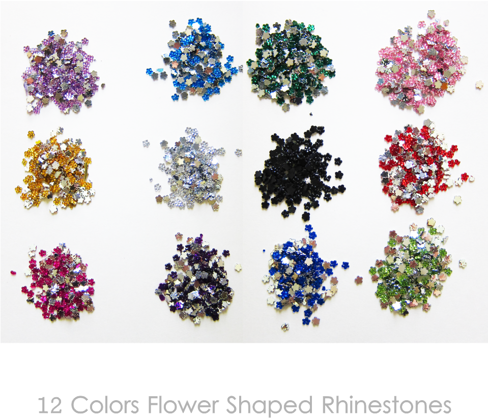 Flower Shaped 4mm Rhinestones Clipart (959x822), Png Download