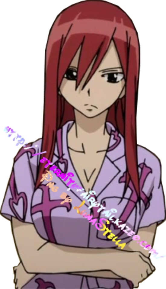 Erza Pyjama Film - Fairy Tail Erza Pyjama Clipart (550x957), Png Download