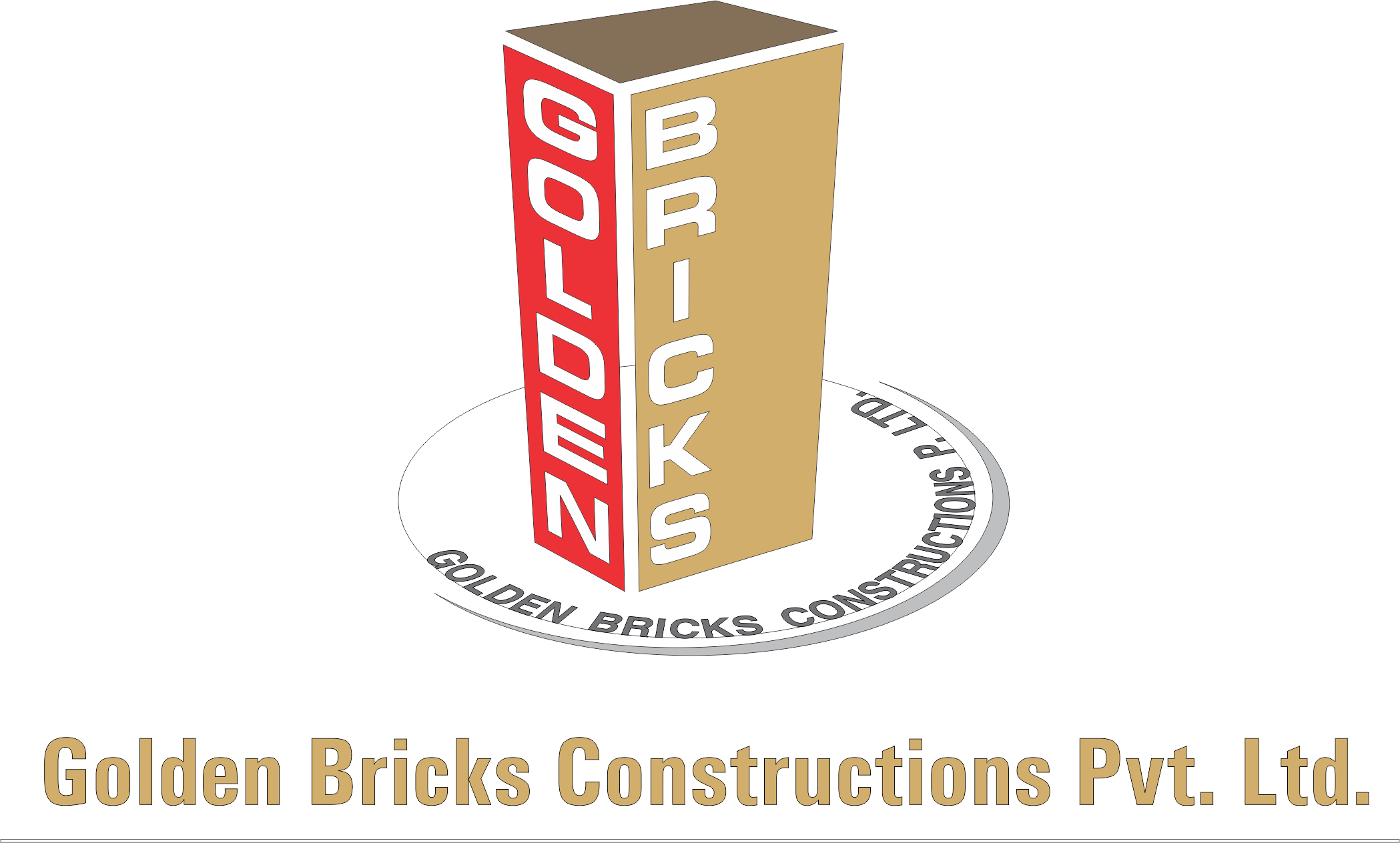 Golden Bricks Contructions - Graphic Design Clipart (2098x1264), Png Download