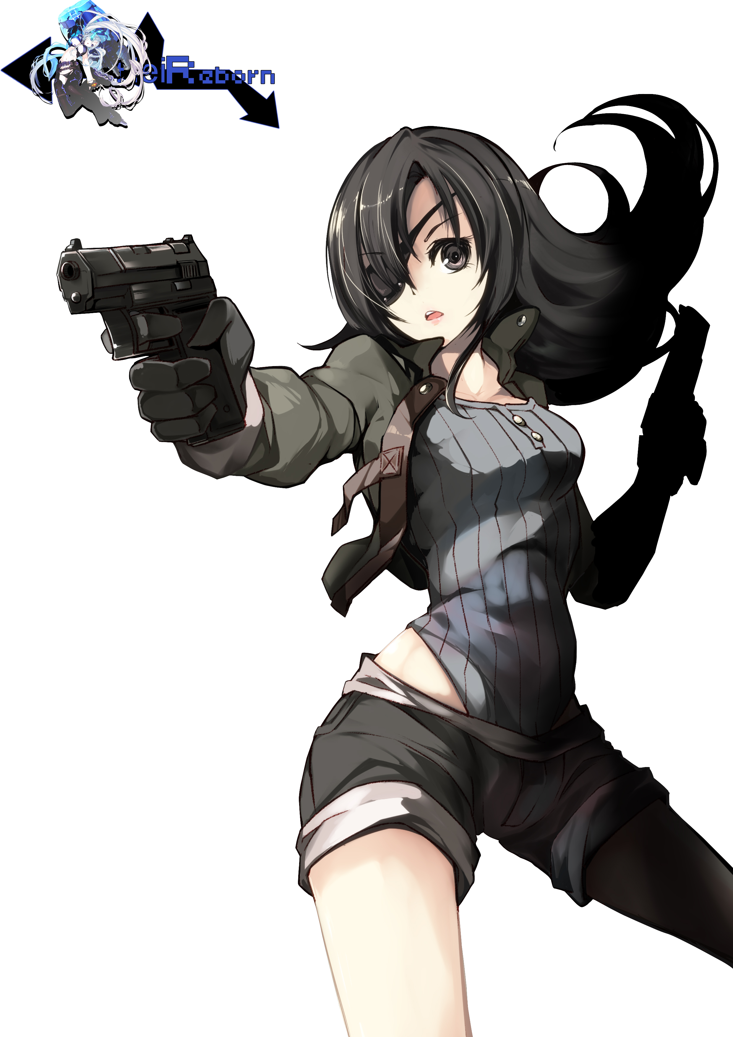 Original Gunner Girl Render By Heireborn - Manga Fille Avec Arme Clipart (2480x3507), Png Download