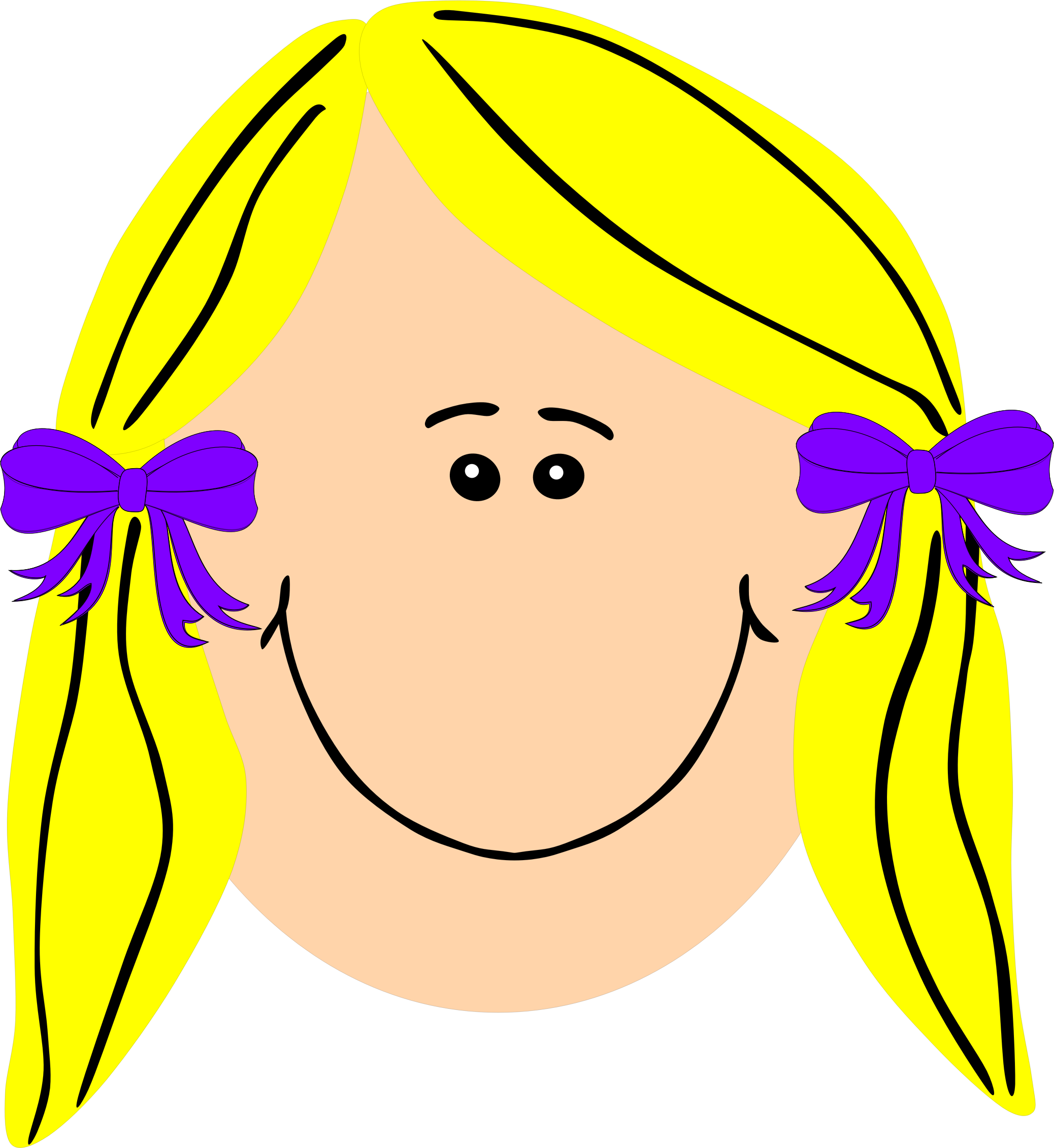 Blond Long Haired Big Image Png - Blond Girl Clip Art Transparent Png (2076x2261), Png Download