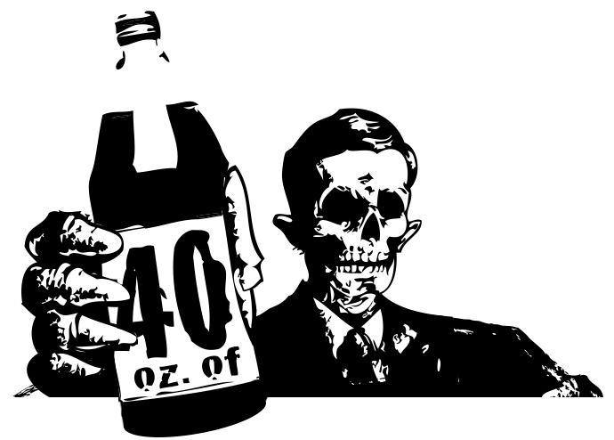 Beer Clipart 40oz - 40 Oz Beer Stencil - Png Download (700x517), Png Download