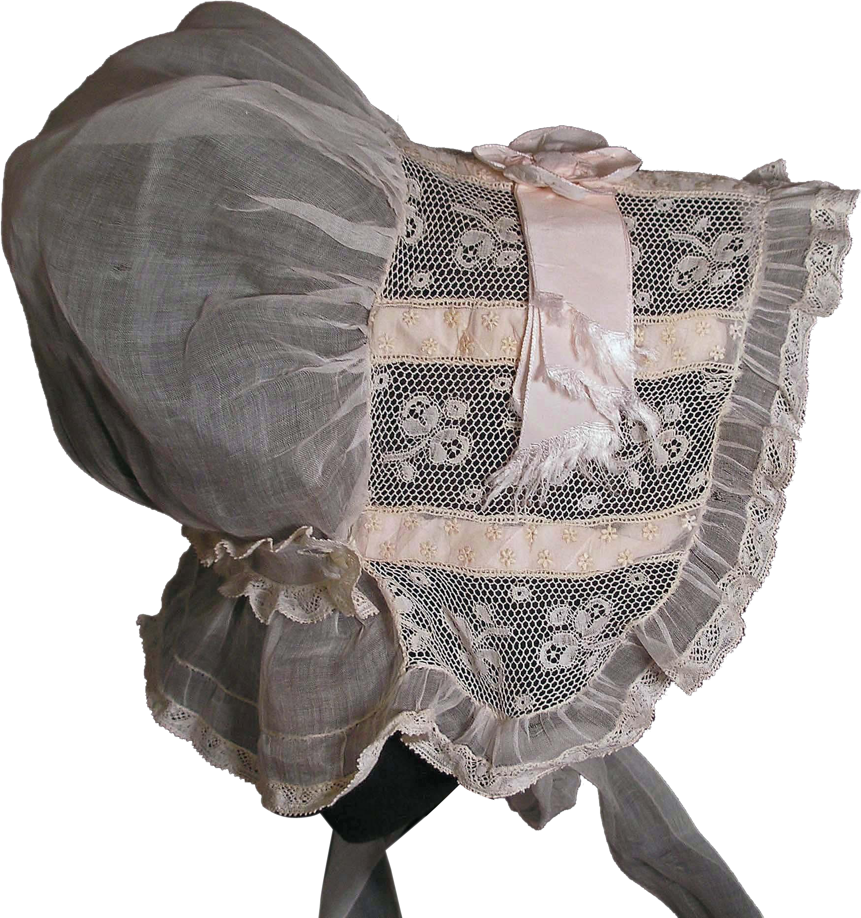 Factory Original Antique Baby Poke Bonnet - Ruffle Clipart (1855x1855), Png Download