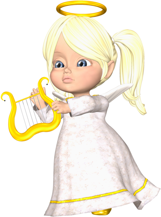 View Full Size - Blond Angel Clipart (586x778), Png Download