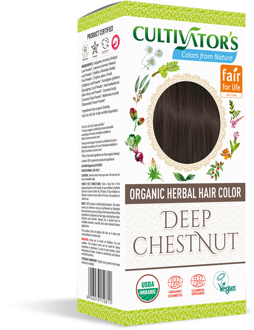 Organic Hair Color - Cultivators Hair Colour Chestnut Clipart (900x1115), Png Download