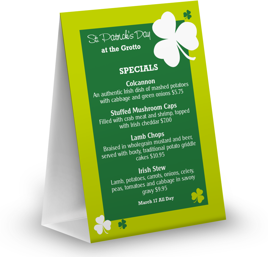 Irish Shamrock Table Tent - Jasmine Clipart (900x900), Png Download