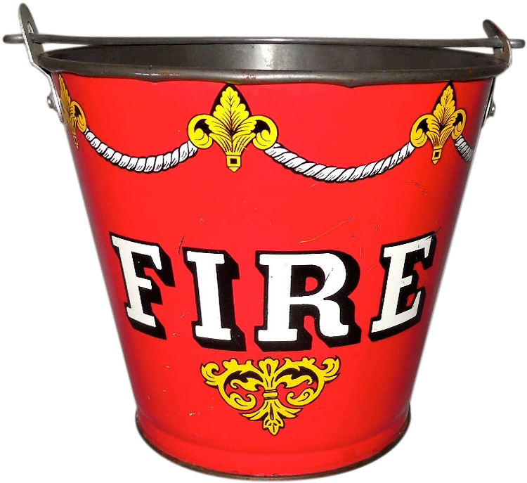 Ohio Art Red Tin Toy Fire Bucket Or Sand Pail - Banner Clipart (749x749), Png Download