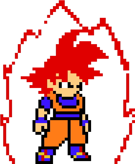 Goku Pixel Art Clipart (550x610), Png Download