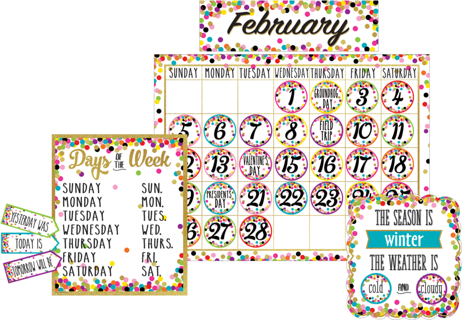 Confetti Holidays And Special Events Calendar Days - Bulletin Board Clipart (900x900), Png Download