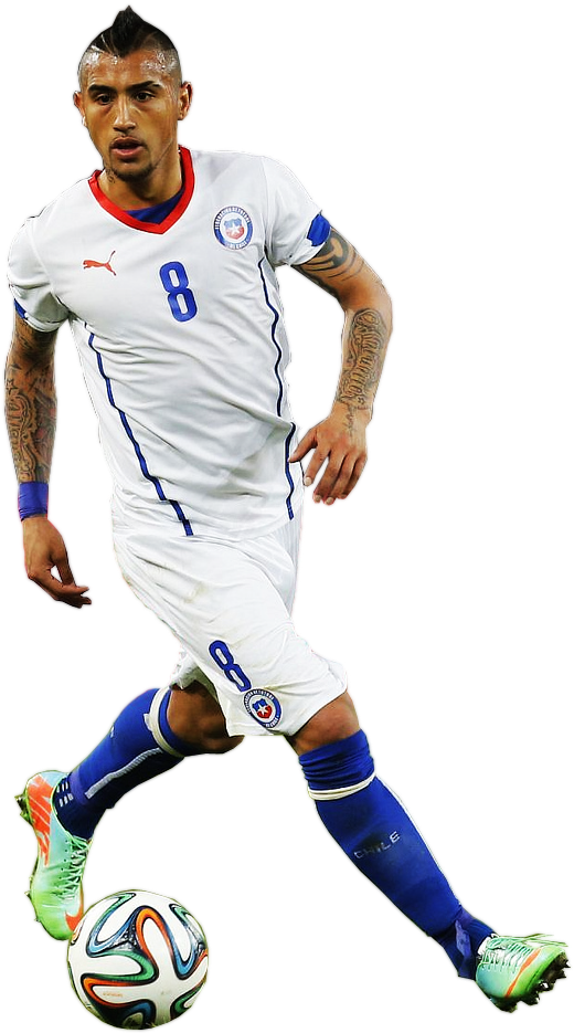 Arturo Vidal - Kick Up A Soccer Ball Clipart (869x1024), Png Download