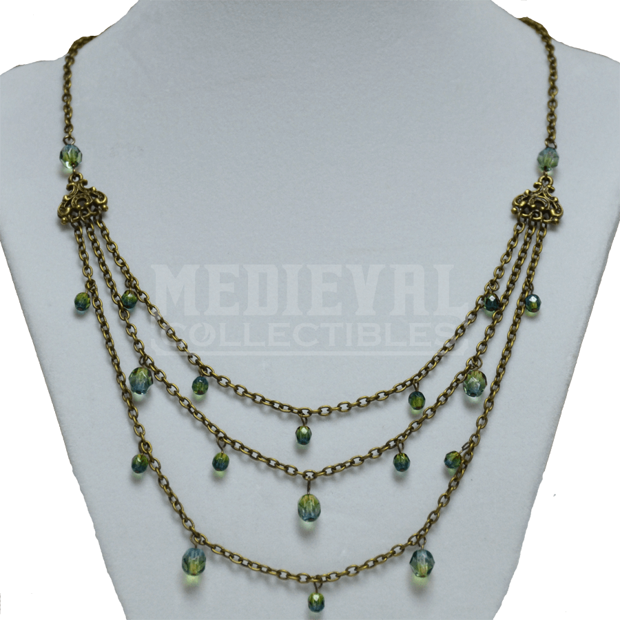 Draped Medieval Beaded Necklace - Medieval Beaded Necklace Clipart (900x900), Png Download
