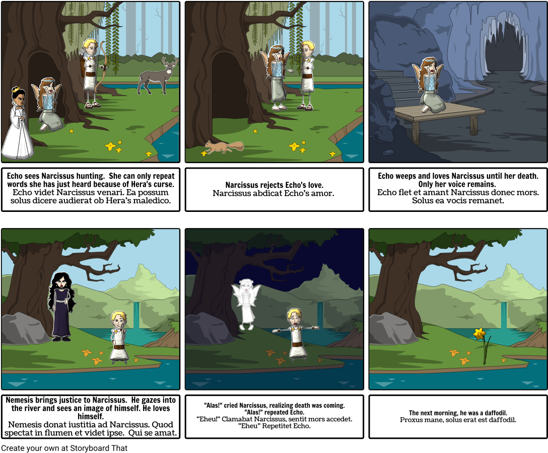 Narcissus - Fox And The Crow Storyboard Clipart (1106x916), Png Download