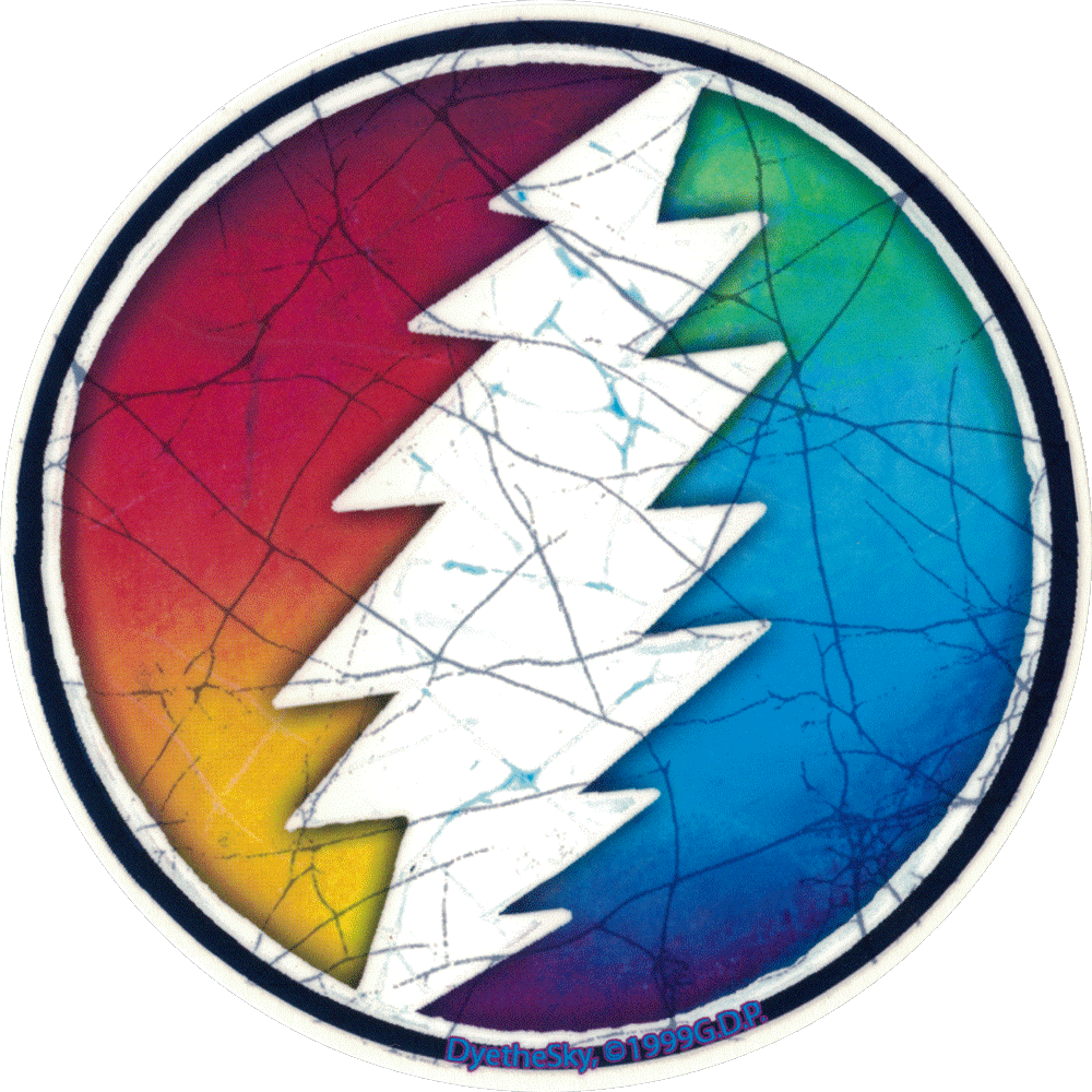 Grateful Dead Rainbow Lightening Bolt - Grateful Dead Transparent Png Clipart (1000x1000), Png Download