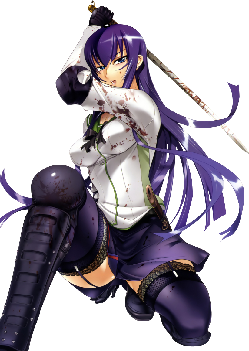 [ Img] - Highschool Of The Dead Saeko Png Clipart (850x1202), Png Download