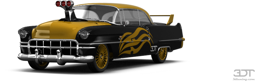 Cadillac De Ville Coupe 1956 Tuning - Antique Car Clipart (1004x373), Png Download