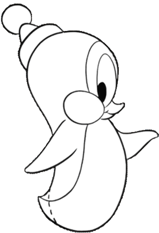 Add His Flippers And Tail - Chilly Willy Draw Clipart (640x600), Png Download