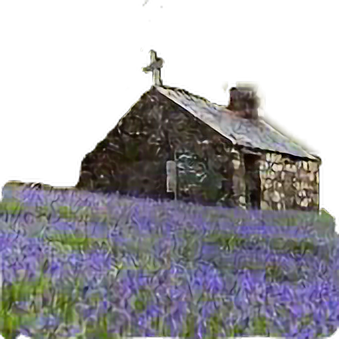 #sticker #church #stonehouse #flowers #cross #landscape - Hyacinth Clipart (684x684), Png Download