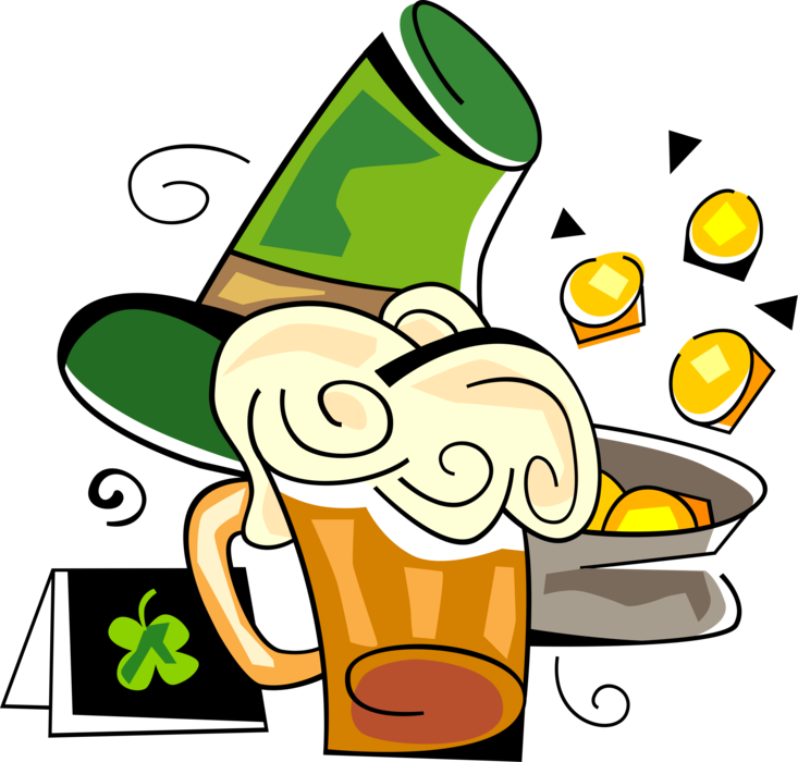 Vector Illustration Of St Patrick's Day Beer And Pot - St Patrick's Day Clipart (733x700), Png Download