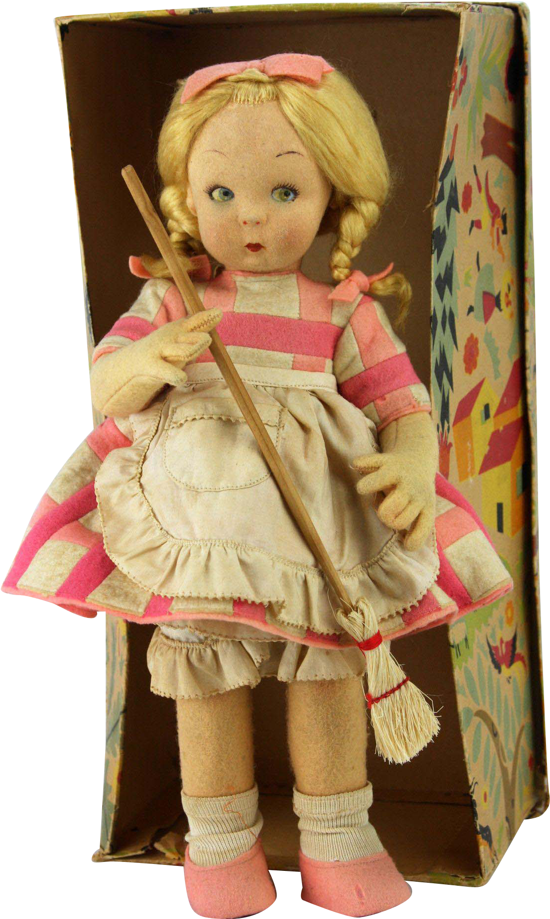 Vintage Lenci Cloth Doll In Original Box Ca1930 - Doll Clipart (1852x1852), Png Download