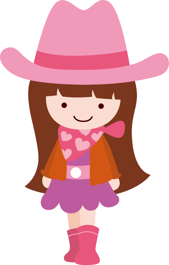 Danielle M Daniellemoraesfalcao Minus Com Cowboy E - Animada Vaquerita Niña Clipart (576x900), Png Download