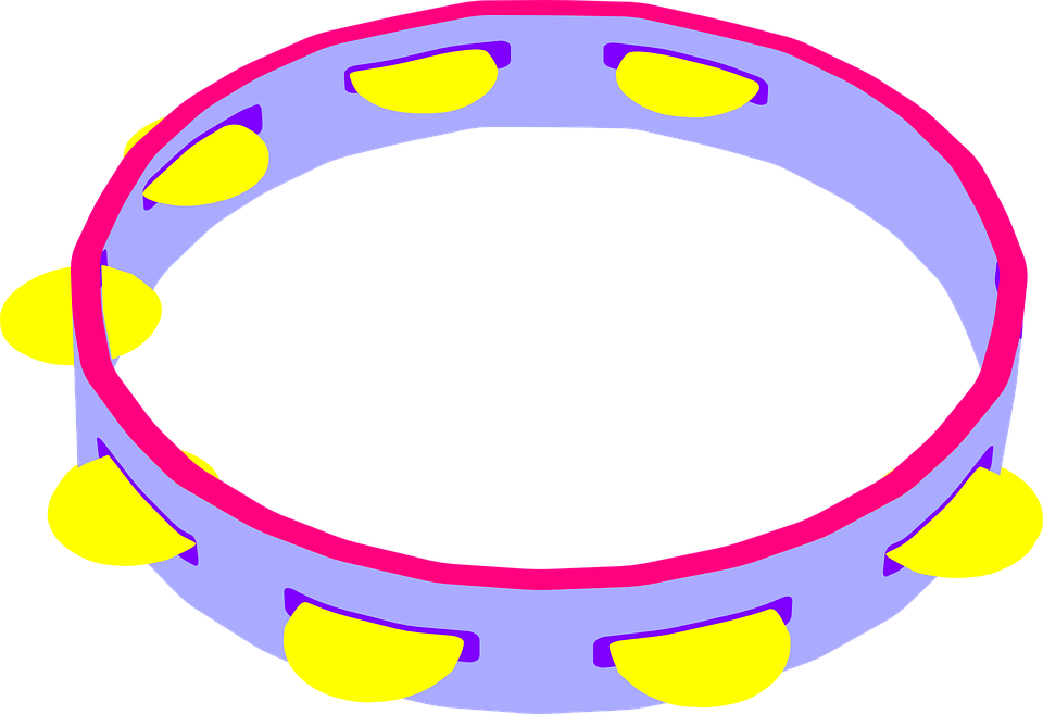 Music Tambourine Sound Beat Jingle Instrument - Tambourine Clip Art - Png Download (960x657), Png Download