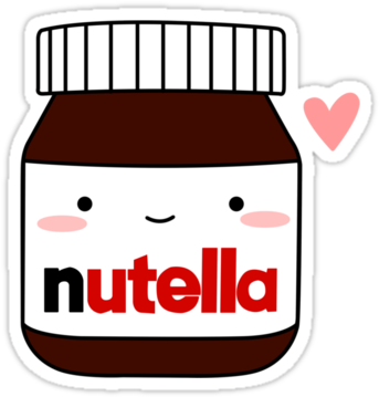 #scbrown #nutella #jar #heart #brown #white #love #tumblr - Nutella Png Clipart (375x360), Png Download