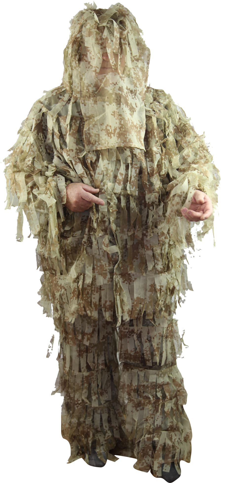 Desert Ghillie Suit - Soldier Clipart (935x2000), Png Download
